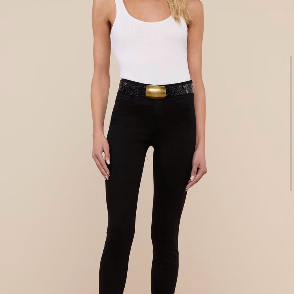 LAGENCE Margot High-Rise Black Skinny Jeans -Noir Black - Sz 26 - Luxury Stretch